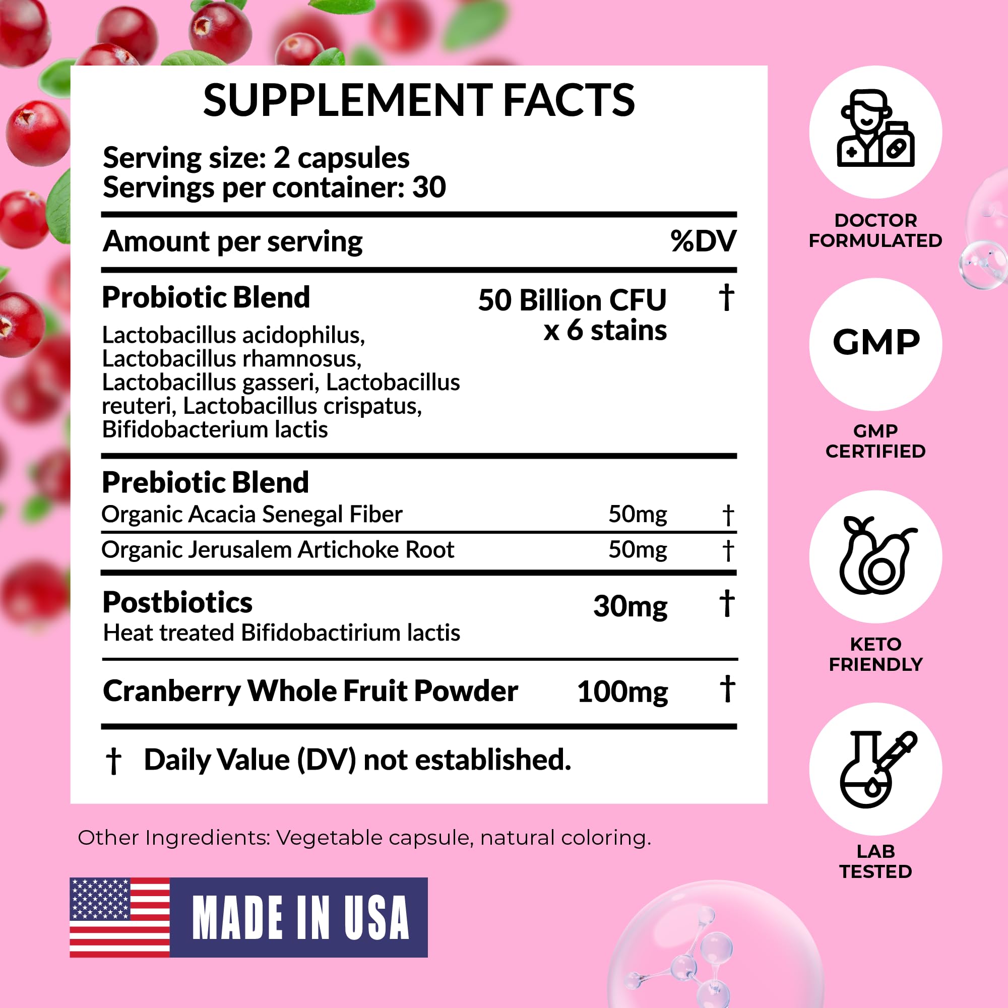 PharmaSupps probiótico femenino: bienestar general y confort íntimo.