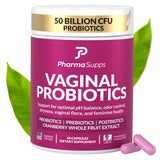 PharmaSupps probiótico femenino: bote de cápsulas para equilibrio vaginal y frescura diaria.