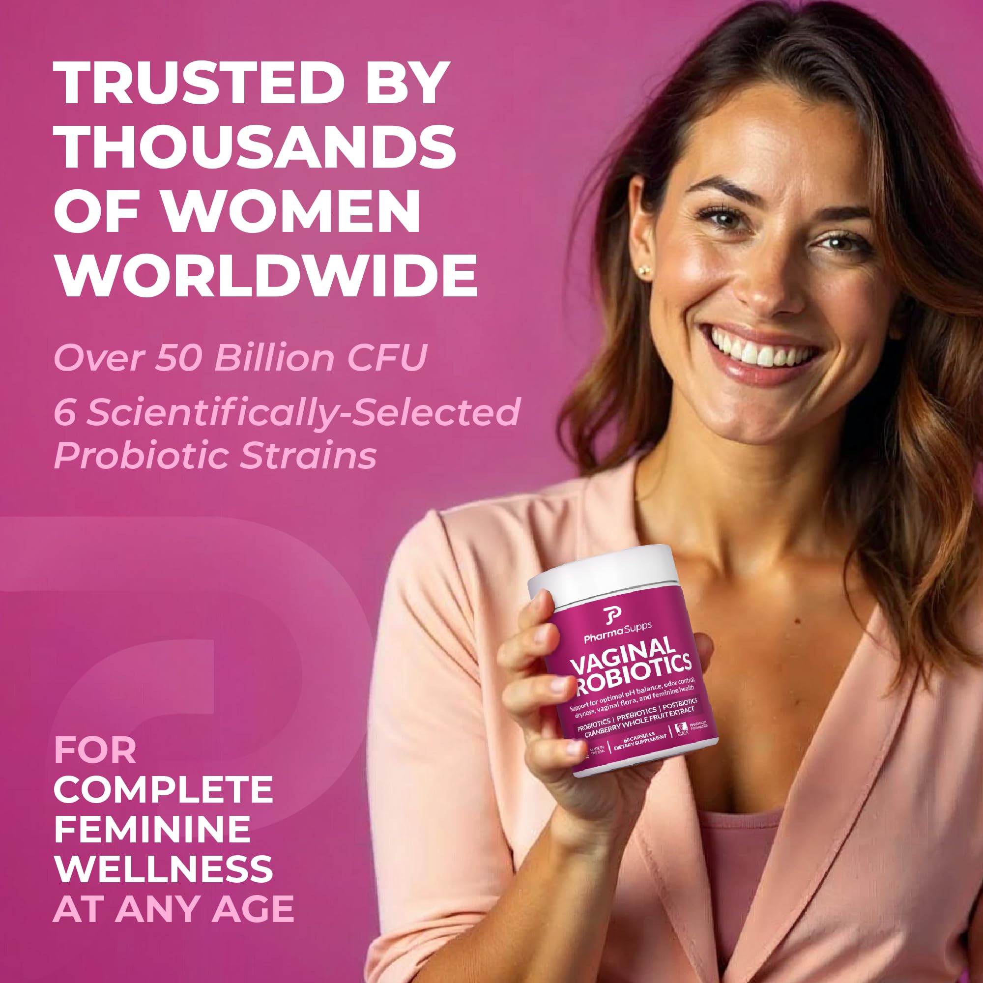 PharmaSupps probiótico femenino: fabricado en EE. UU. con control de calidad.