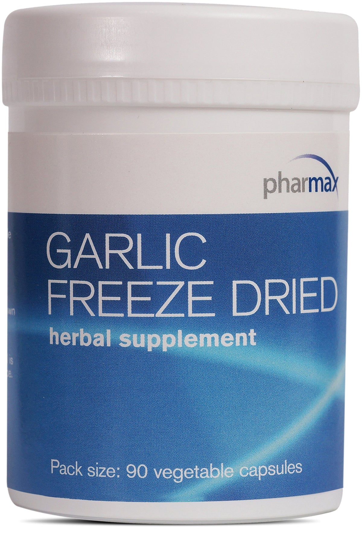 Pharmax ajo liofilizado en cápsulas para apoyo a la salud cardiovascular y respiratoria.
