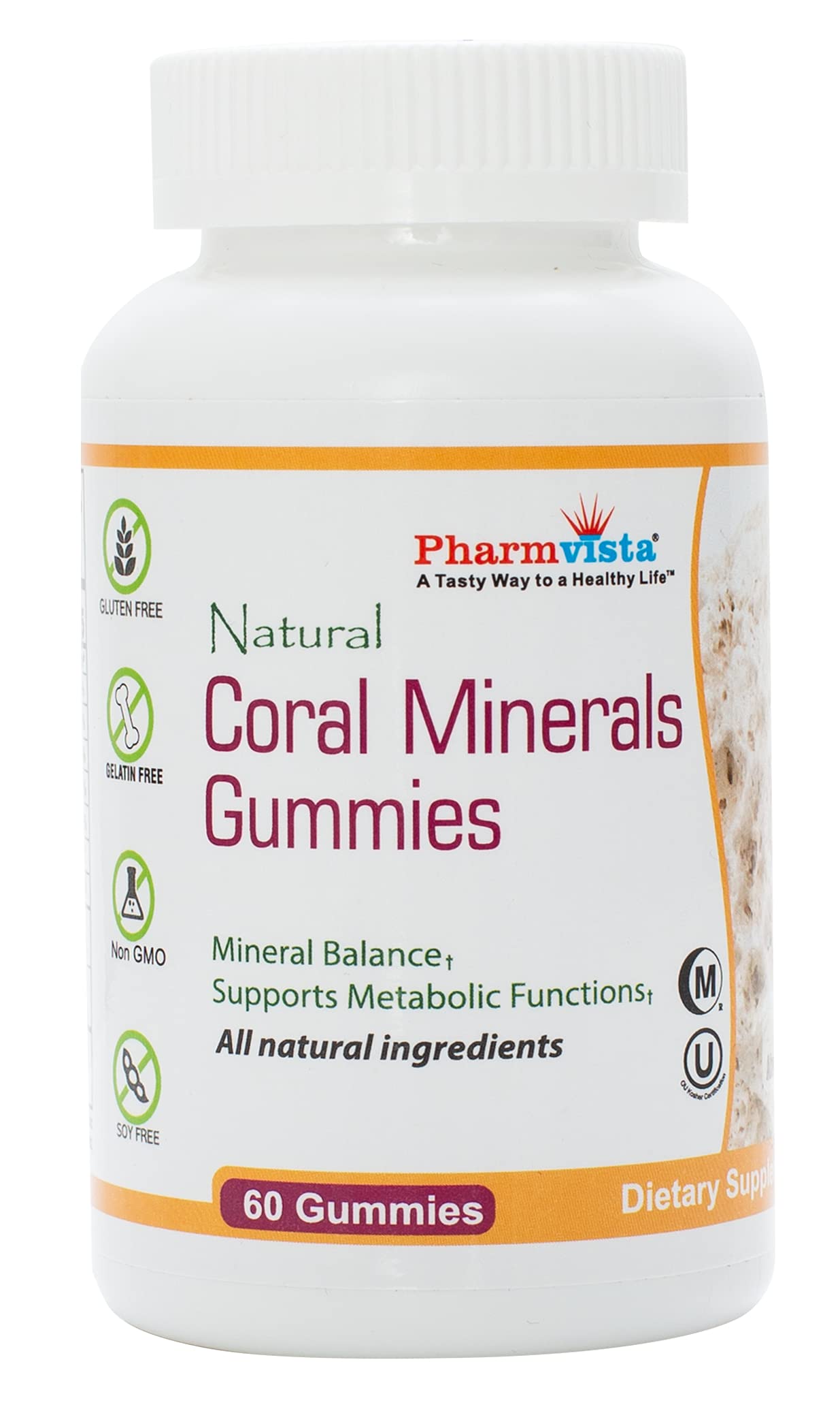 Pharmvista gominolas calcio coral en botella para toma diaria conveniente
