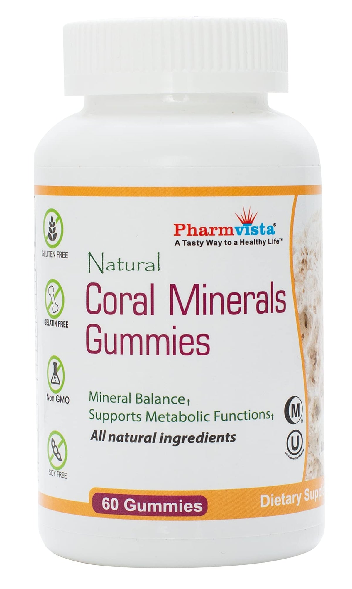 Pharmvista gominolas calcio coral en botella para toma diaria conveniente