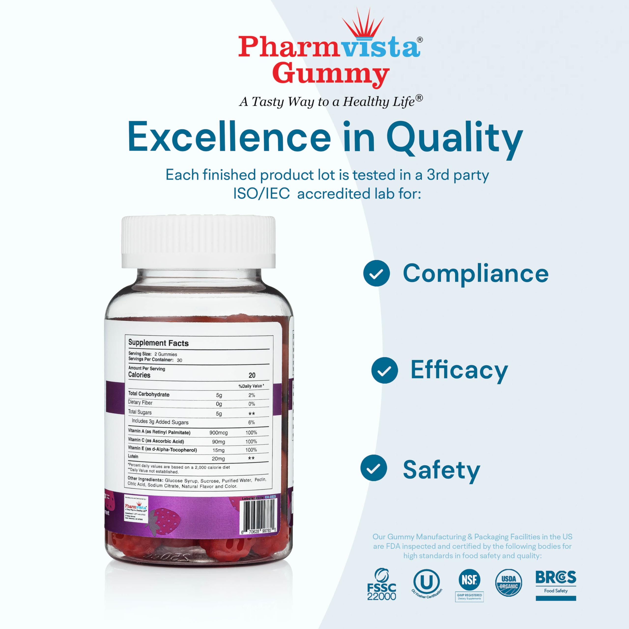 Pharmvista Fabricado en Estados Unidos con controles de calidad.