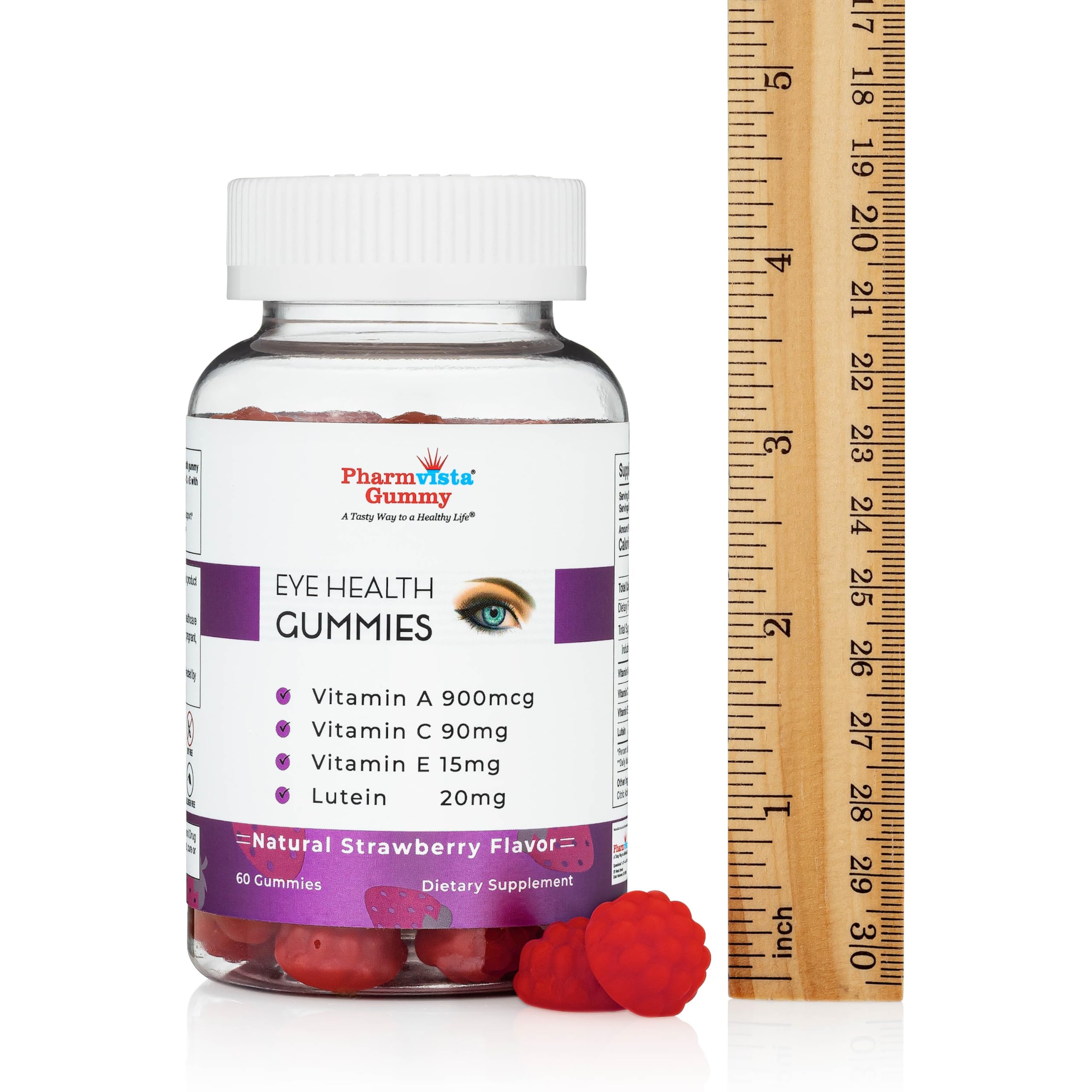 Pharmvista gominolas sabor fresa natural, experiencia sensorial agradable para la rutina diaria.