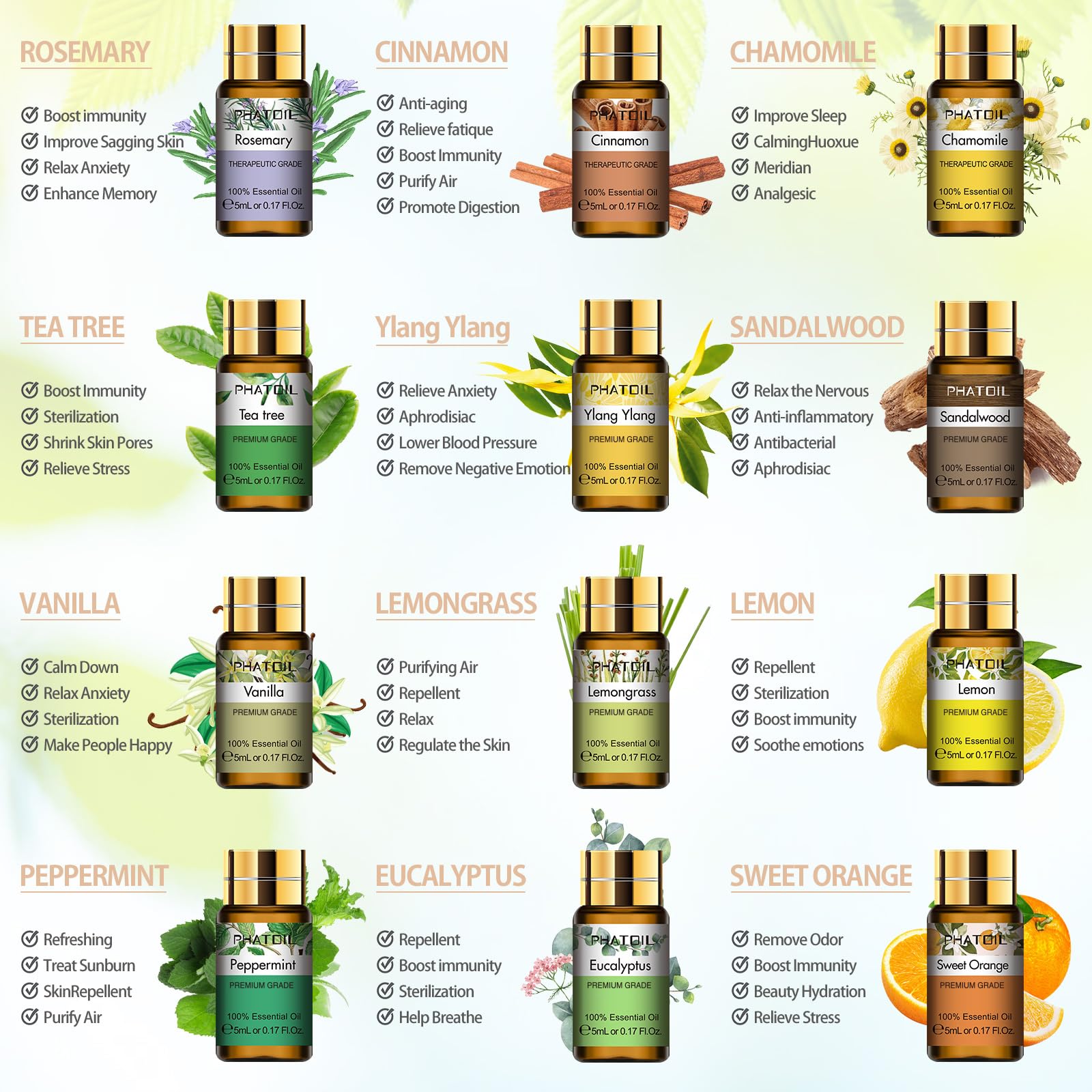 PHATOIL jazmin frasco: fragancia floral suave para perfumes caseros
