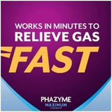 Phazyme ingredientes: simeticona y carbonato de calcio en la fórmula.
