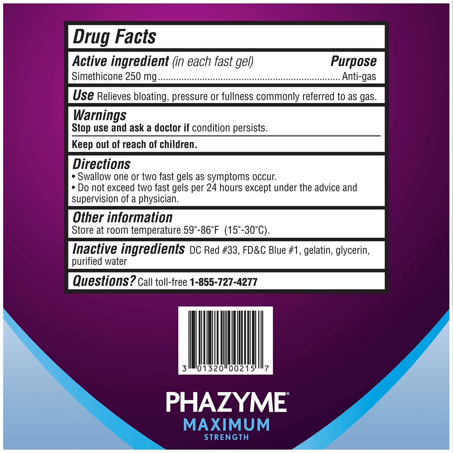 Phazyme presentación para viaje, ideal para uso diario fuera de casa