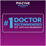 Phazyme destaca la simeticona, ingrediente clave para aliviar la hinchazón.