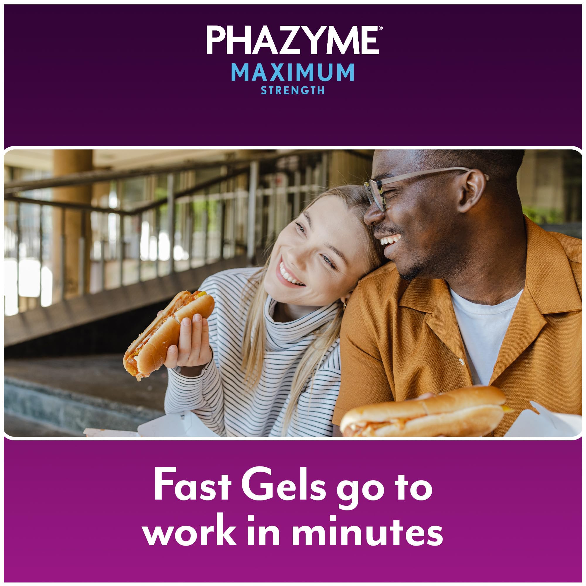 Uso tras comidas copiosas para reducir distensión con Phazyme.