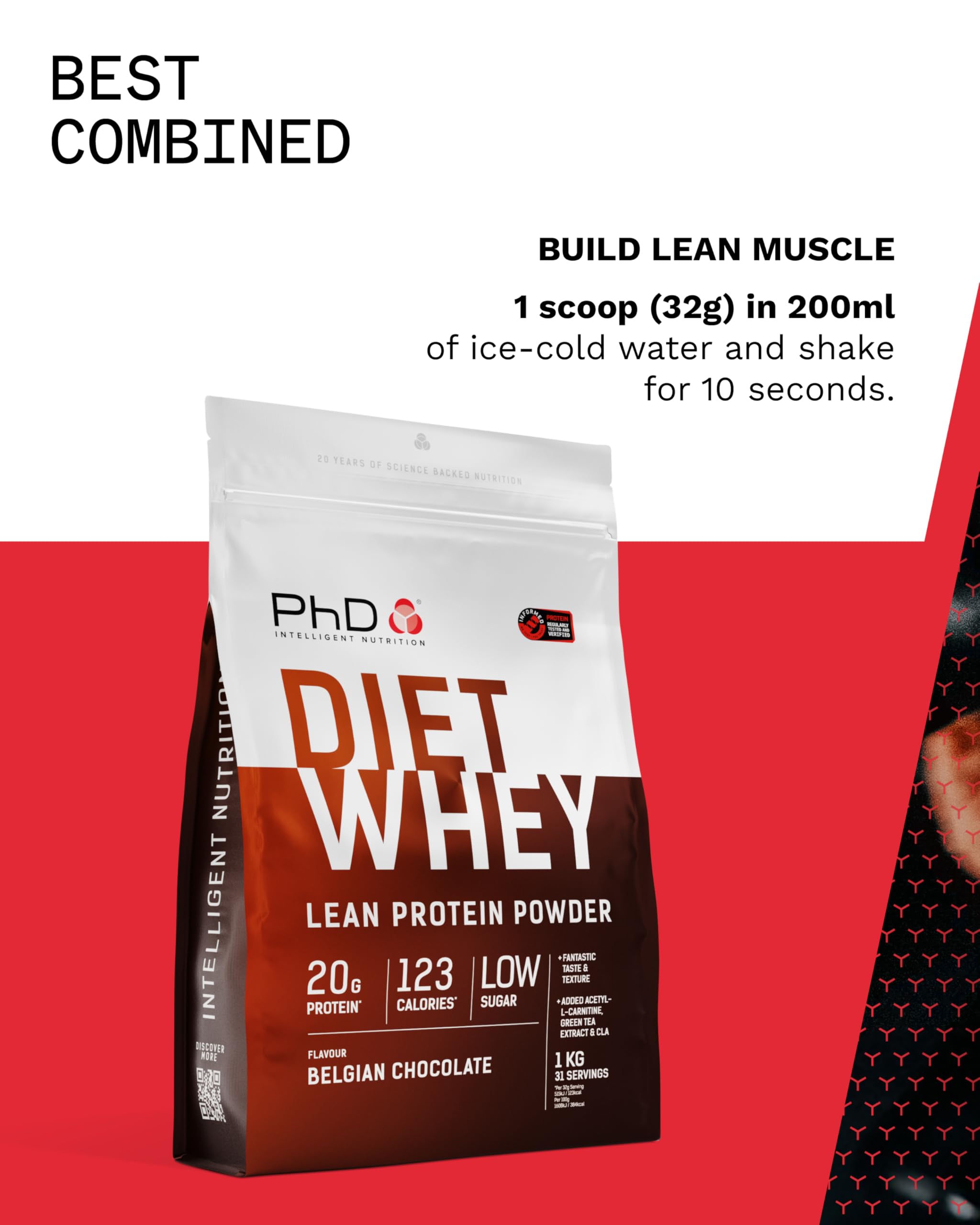 Cucharas medidoras de PhD Diet Whey para porciones consistentes