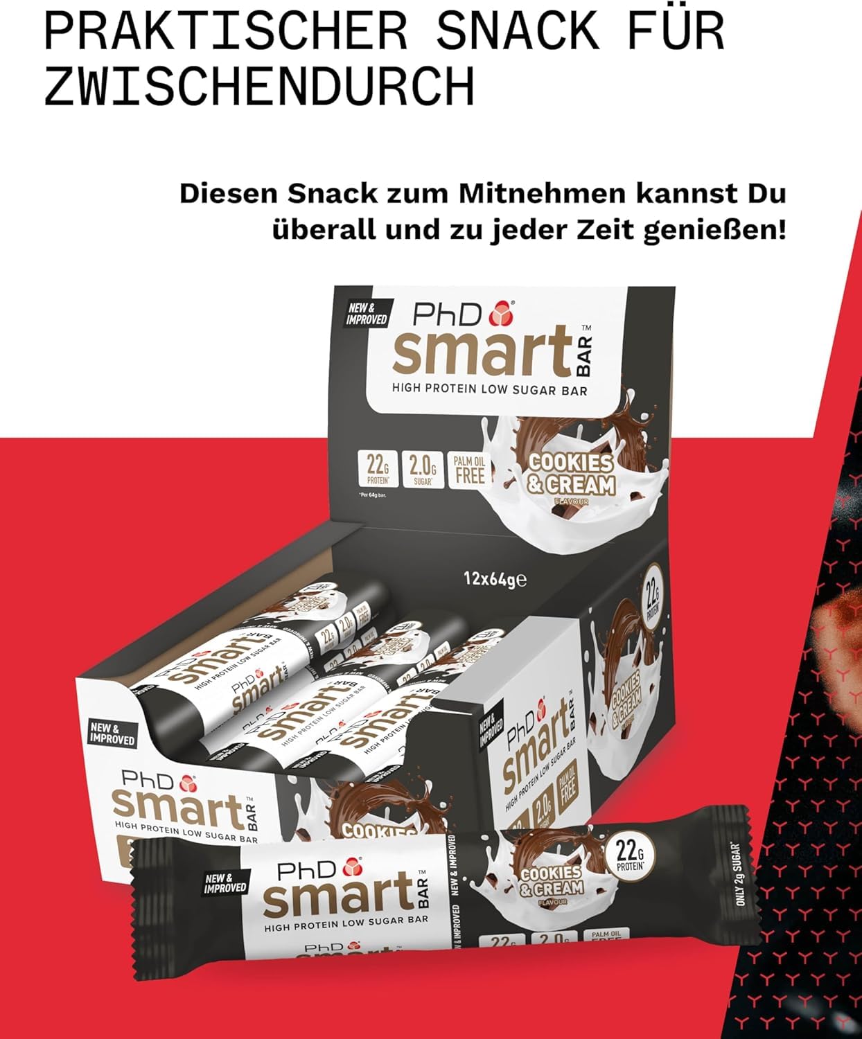 PhD Smart Bar caja 12, ideal para compartir o almacenamiento.