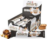 PhD Smart Bar empaque crujiente, snack práctico para recuperar energía durante el día.