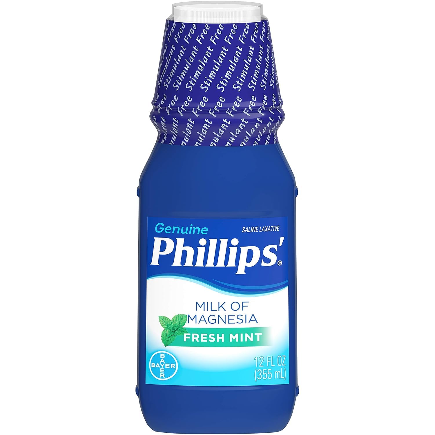 Phillips' Leche de Magnesia, botella vertido, alivio suave para estreñimiento ocasional durante la noche.
