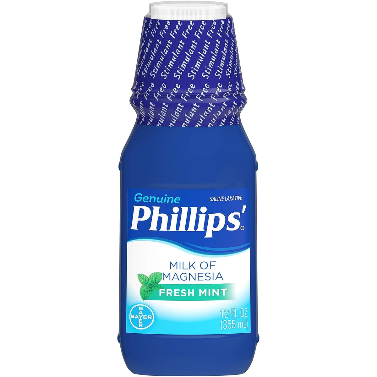 Phillips' Leche de Magnesia, botella vertido, alivio suave para estreñimiento ocasional durante la noche.