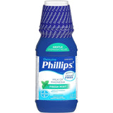 Phillips' Leche de Magnesia, etiqueta clara para identificar sabor y uso diario.