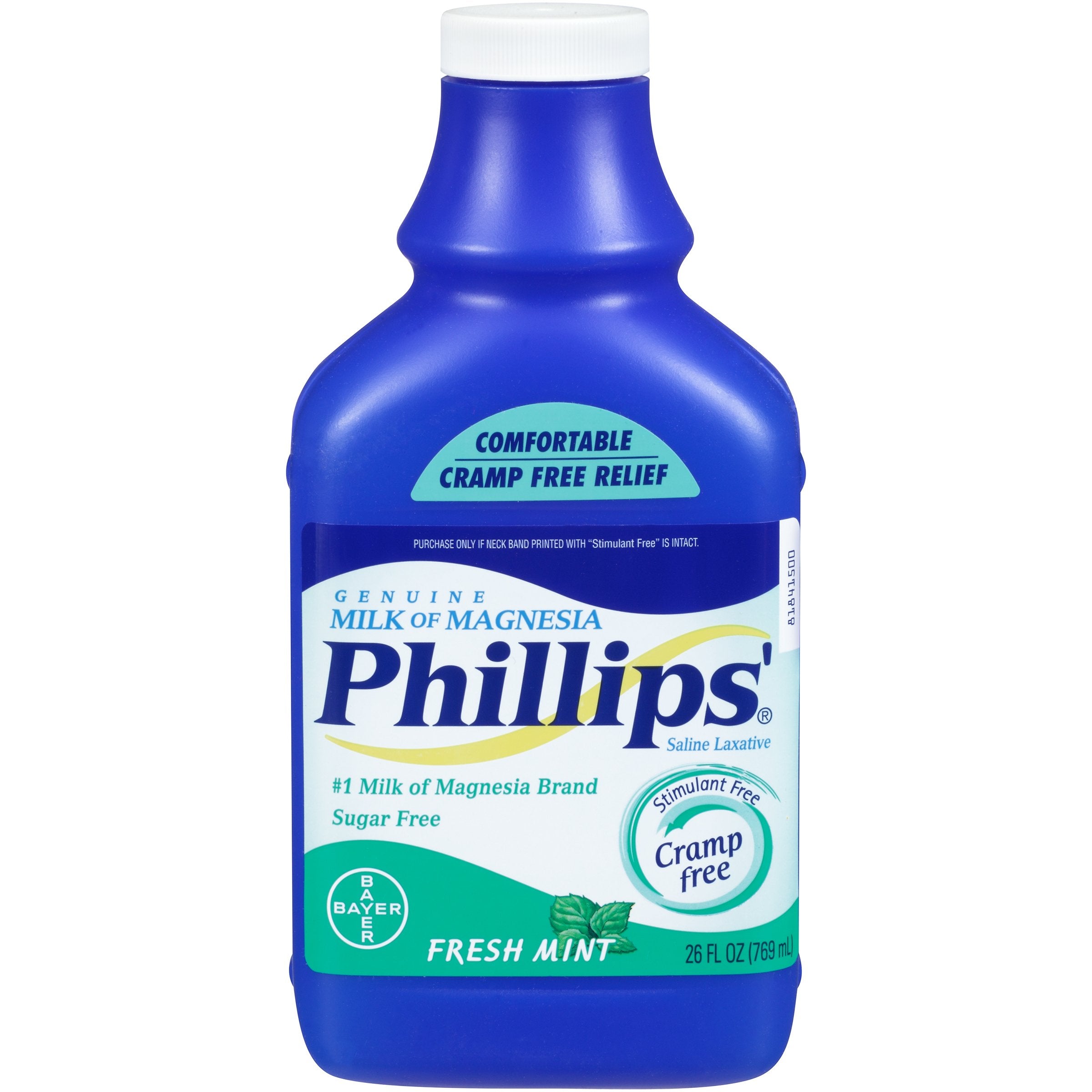 Phillips' leche de magnesia menta fresca, botella para alivio suave nocturno