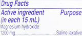 Phillips' Milk of Magnesia Original, etiqueta clara, opción confiable para el cuidado digestivo.