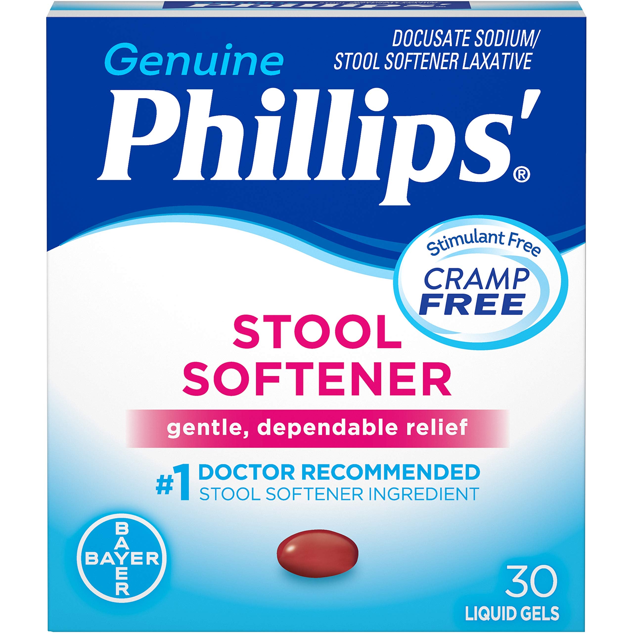 Phillips' Stool Softener conjunto de 3 geles líquidos para conveniencia familiar.