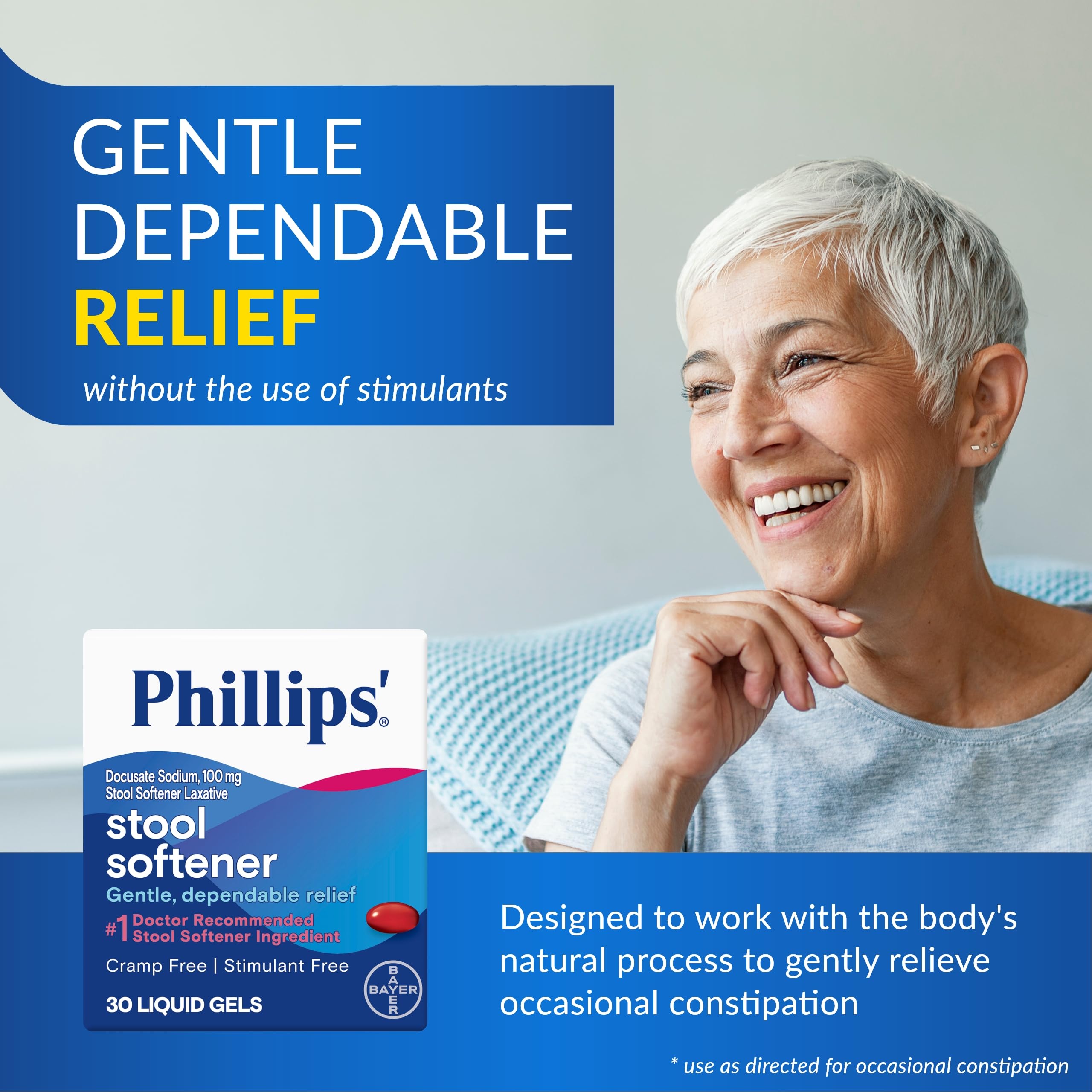 Phillips' suavizante de heces: geles líquidos fáciles de tragar.