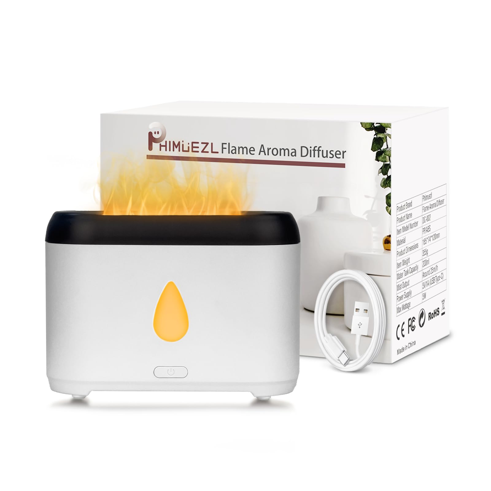 Phimuezl difusor de aceites con efecto de llama para ambientar con aromaterapia suave
