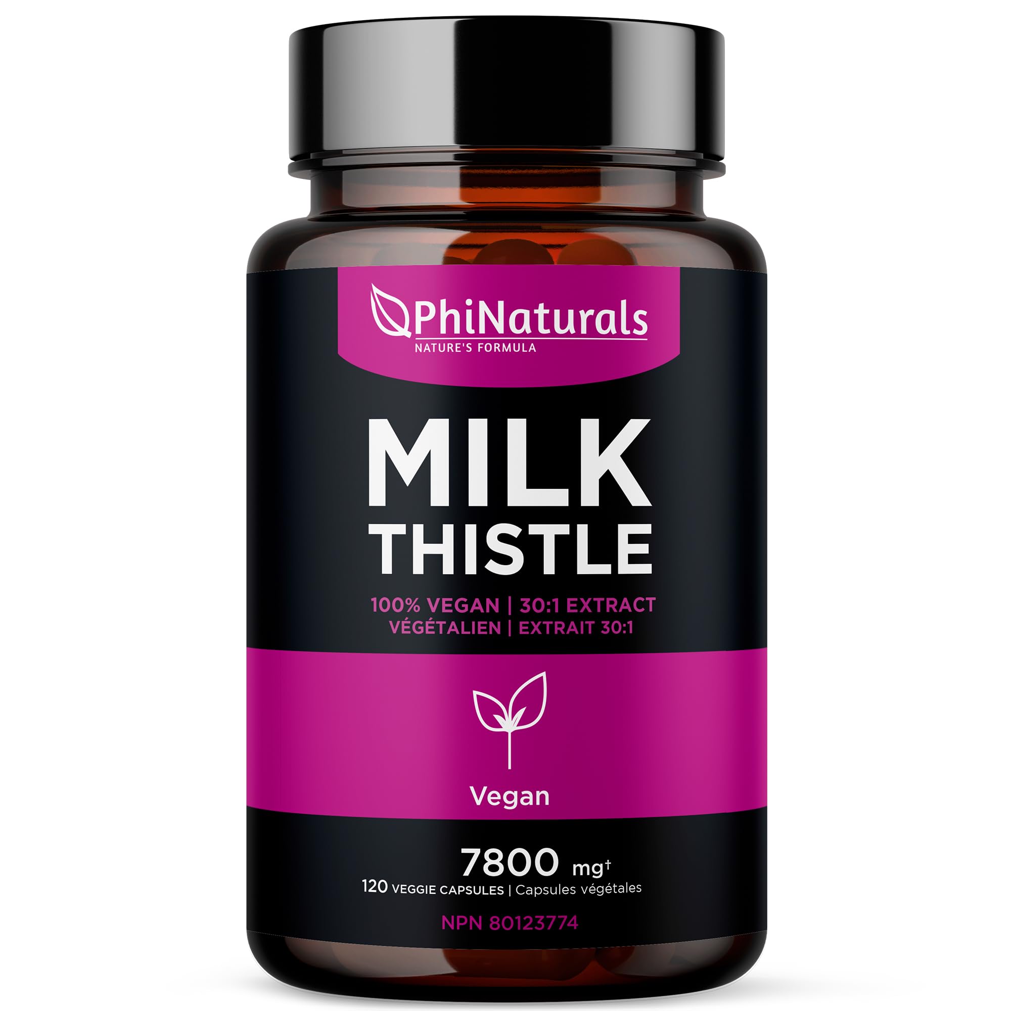 PhiNaturals Cardo Mariano cápsulas para apoyo al hígado y detox natural