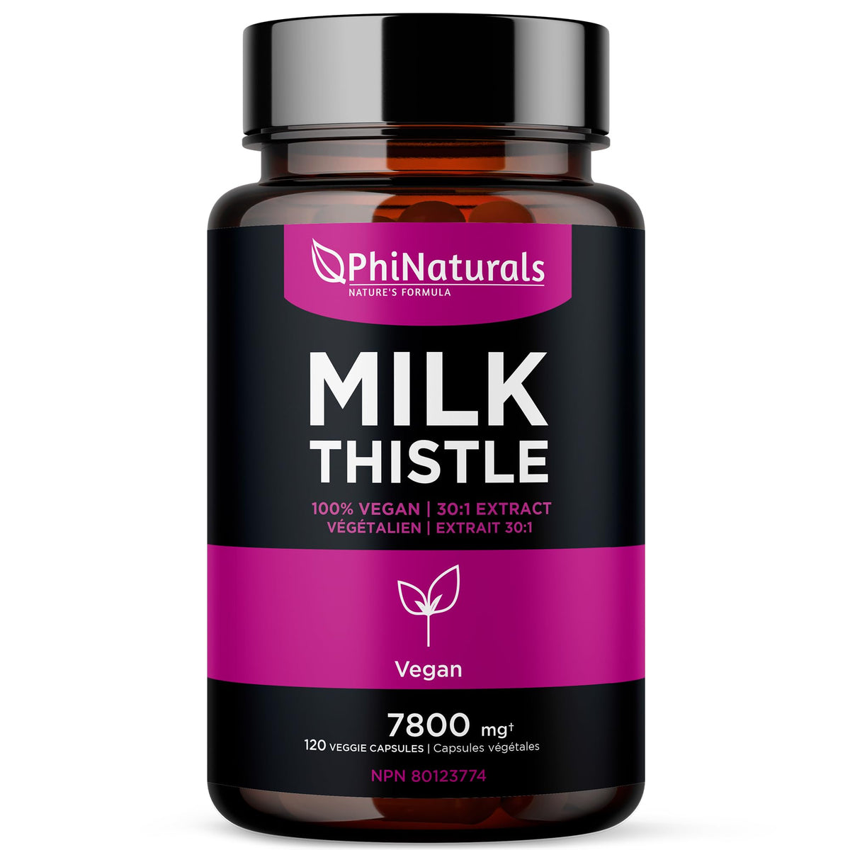 PhiNaturals Cardo Mariano cápsulas para apoyo al hígado y detox natural