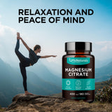 PhiNaturals Magnesio Citrato, cápsulas compactas para relajación muscular.