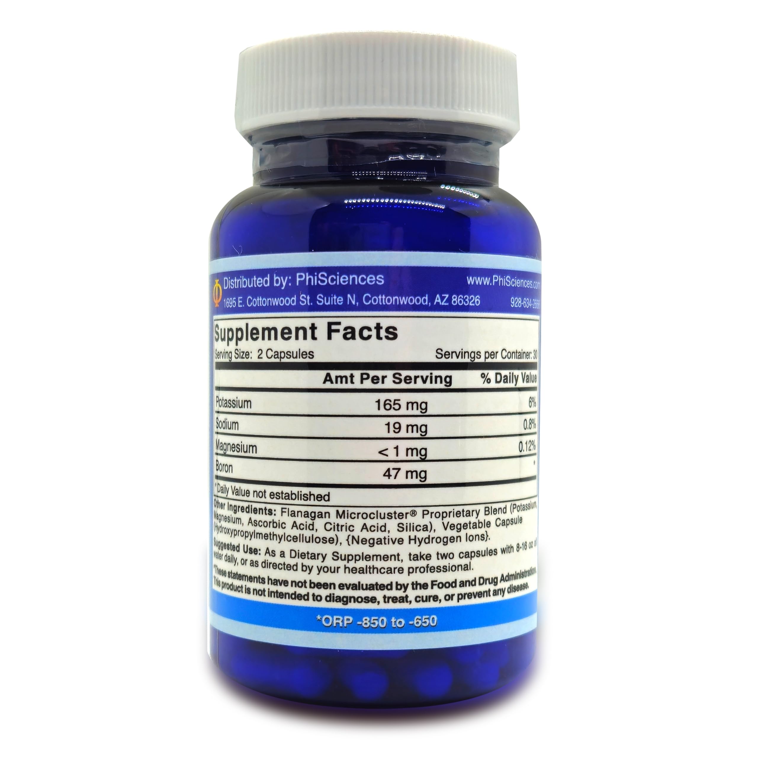 Phi Sciences MegaHydrate frasco, presentación clara para tomar diariamente.