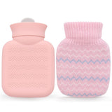 Photken botella de agua caliente 320 ml con funda tejida, calor duradero para noches frías.