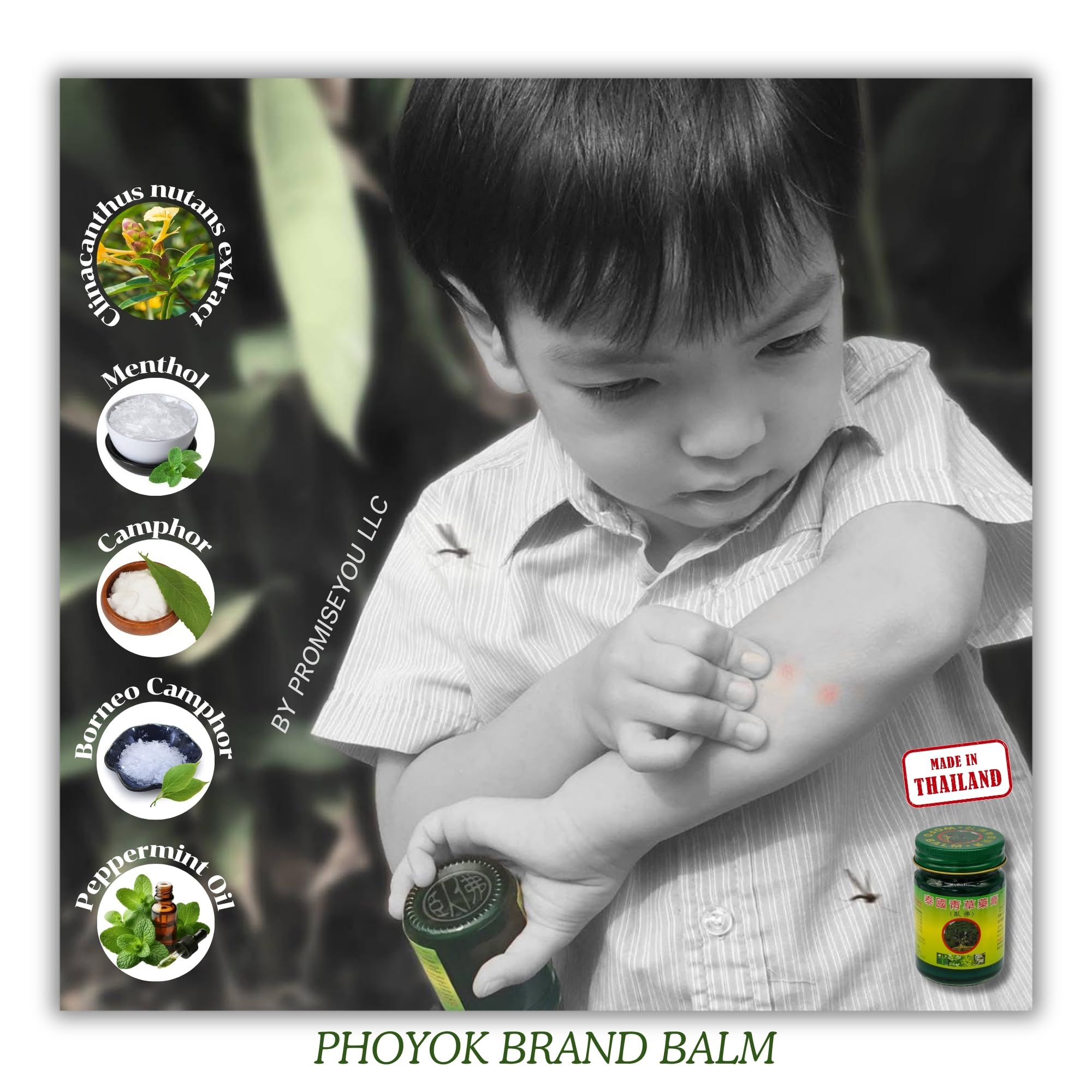 PHOYOK bálsamo verde auténtico 50 g, frasco compacto, perfecto para viaje.