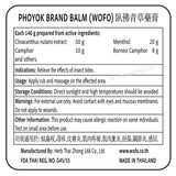 PHOYOK bálsamo verde auténtico 50 g, etiqueta legible, ingredientes de alta calidad.