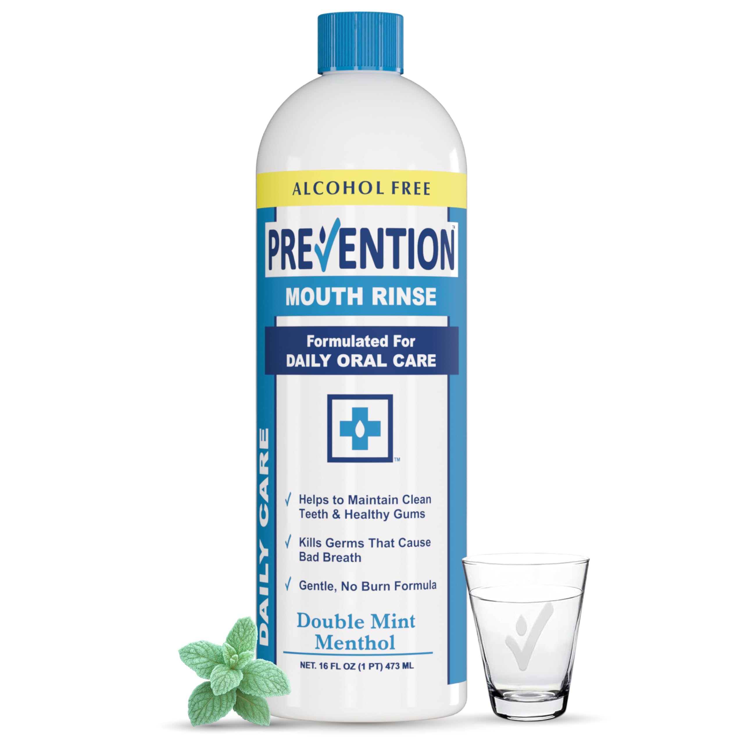 PHS Brands Prevention enjuague diario sin alcohol que favorece aliento fresco.