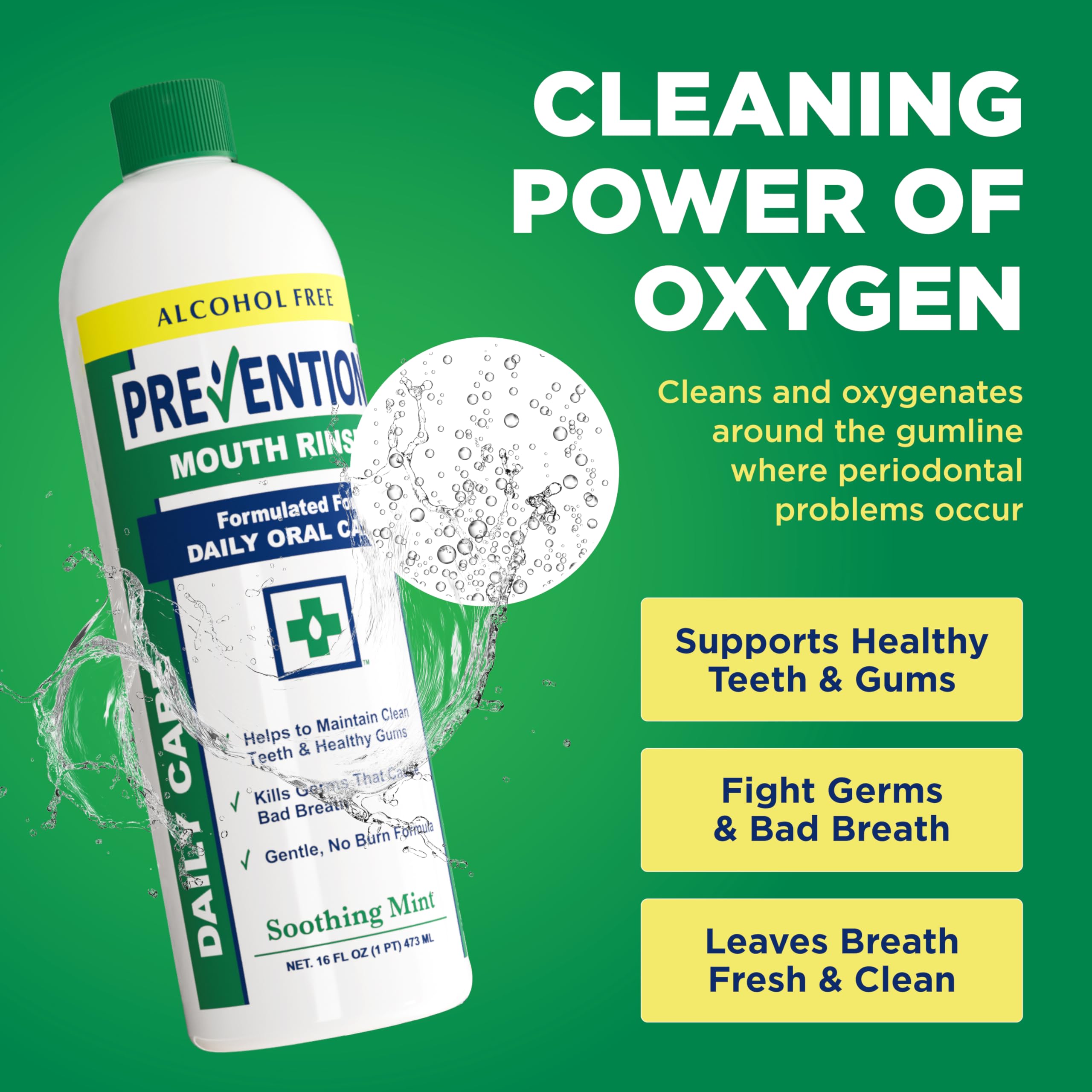 PHS Brands Prevention Daily Care enjuague mentolado, frescura duradera.
