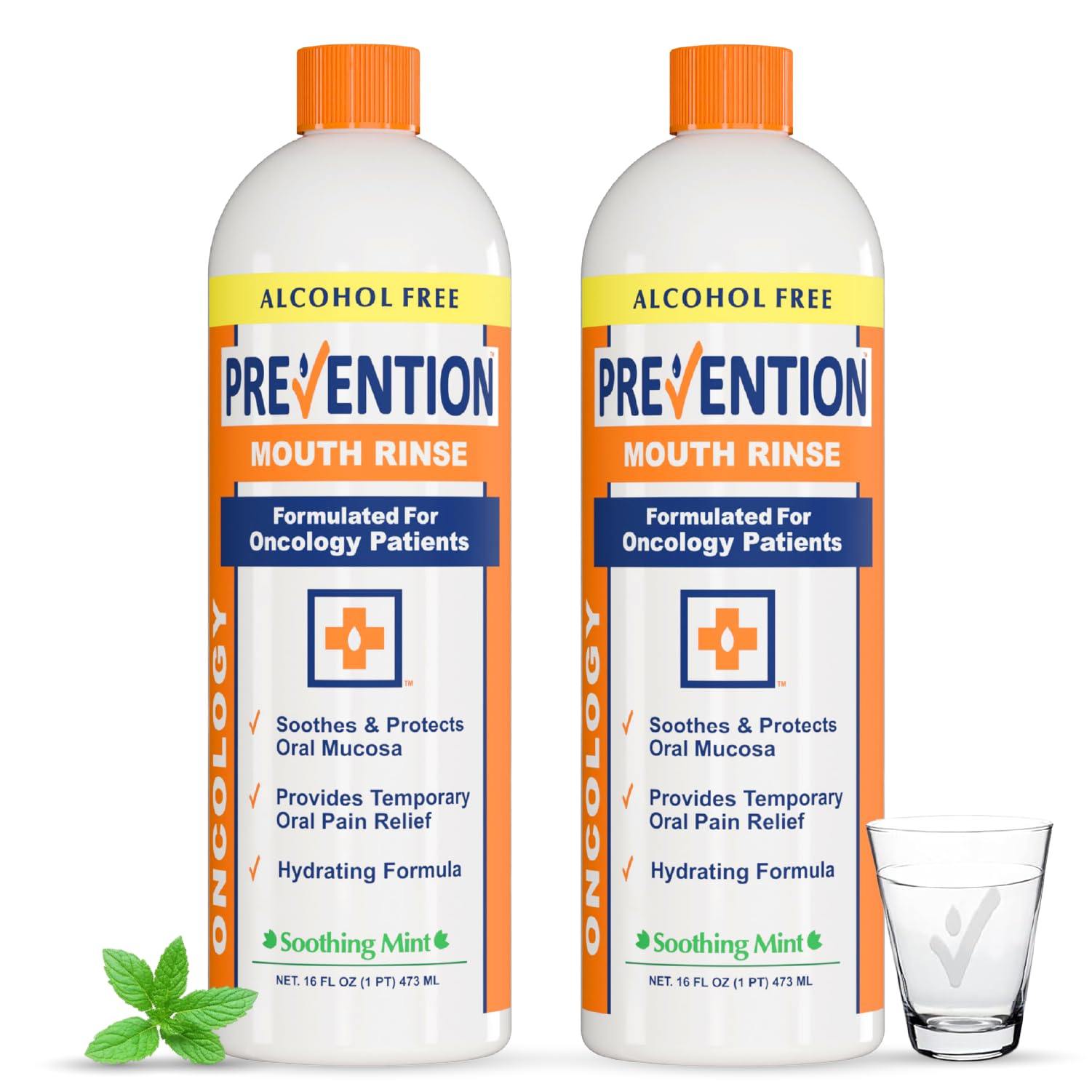 PHS Prevention Oncology enjuague bucal en botella, alivia irritación bucal durante tratamiento oncológico.