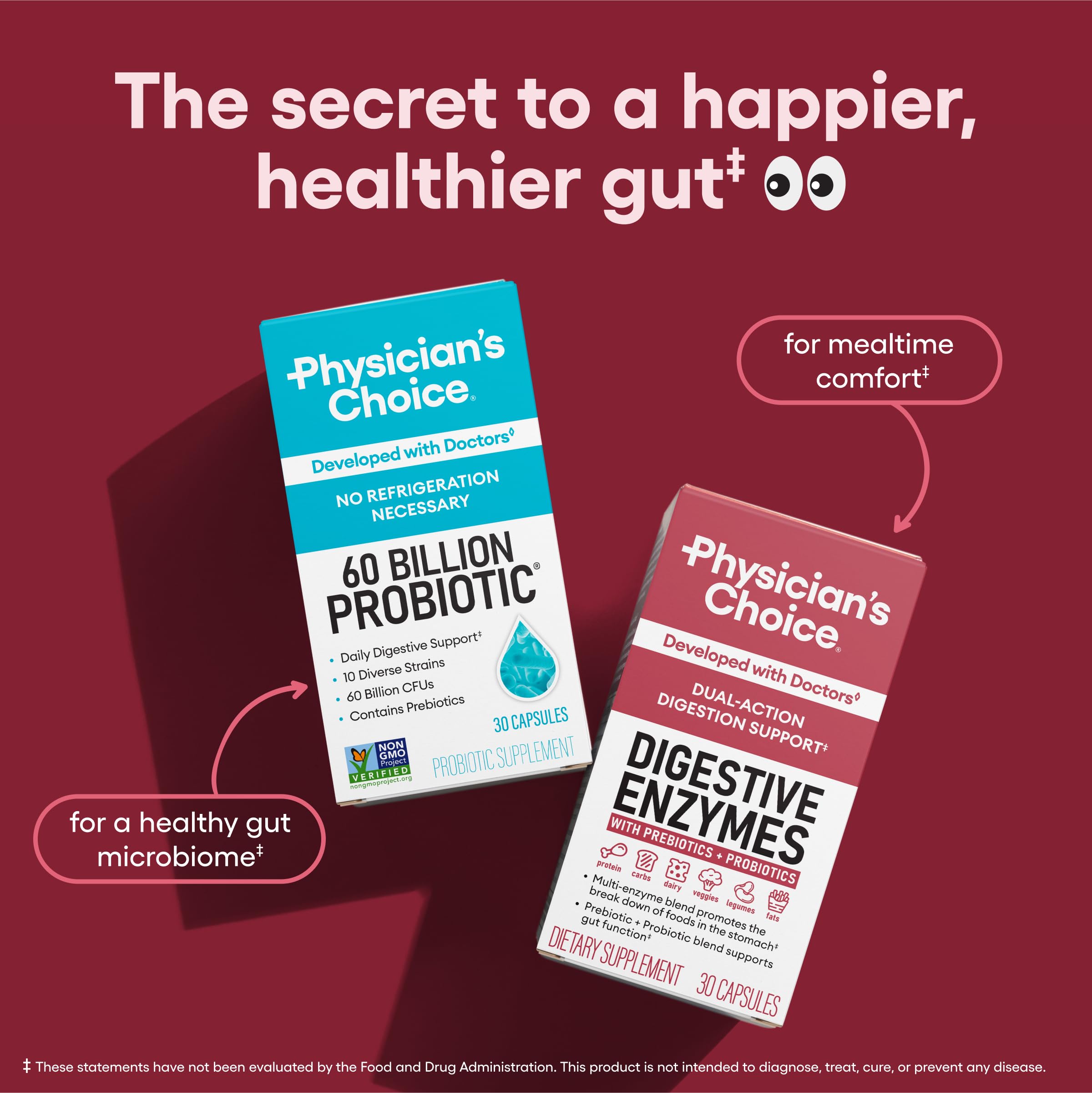 Physician's CHOICE Enzimas Digestivas: probióticos SBO para apoyo intestinal.