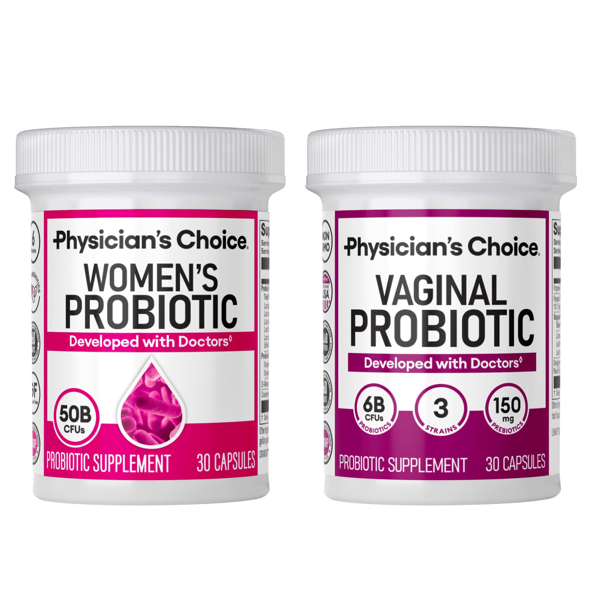 Physician's CHOICE dúo femenino en bote para apoyo diario de la salud íntima.