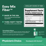 Physician's CHOICE Easy Mix Fiber sin azúcar, ideal para planes diarios.