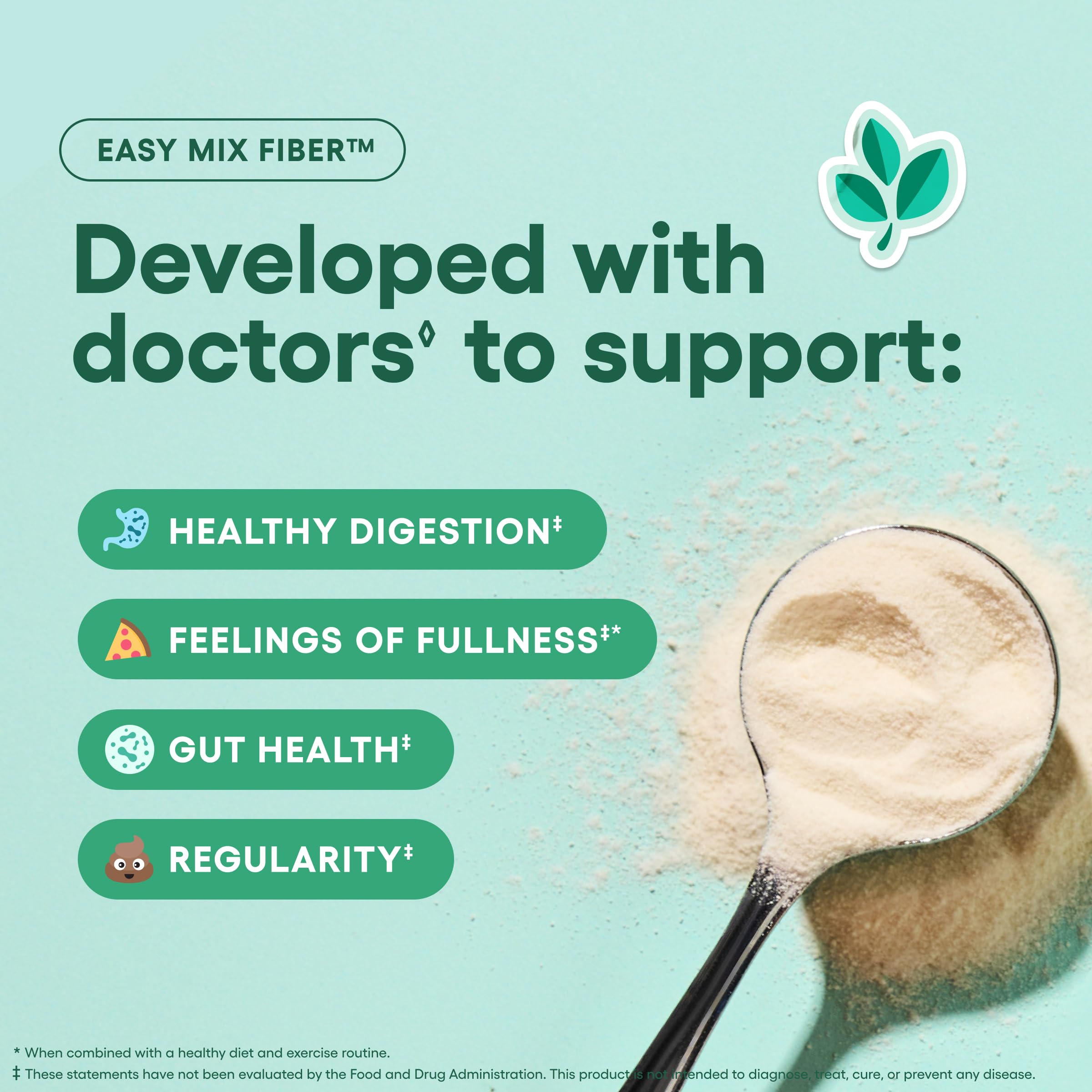 Physician's CHOICE Easy Mix Fiber es sin sabor para integrar en cualquier bebida.