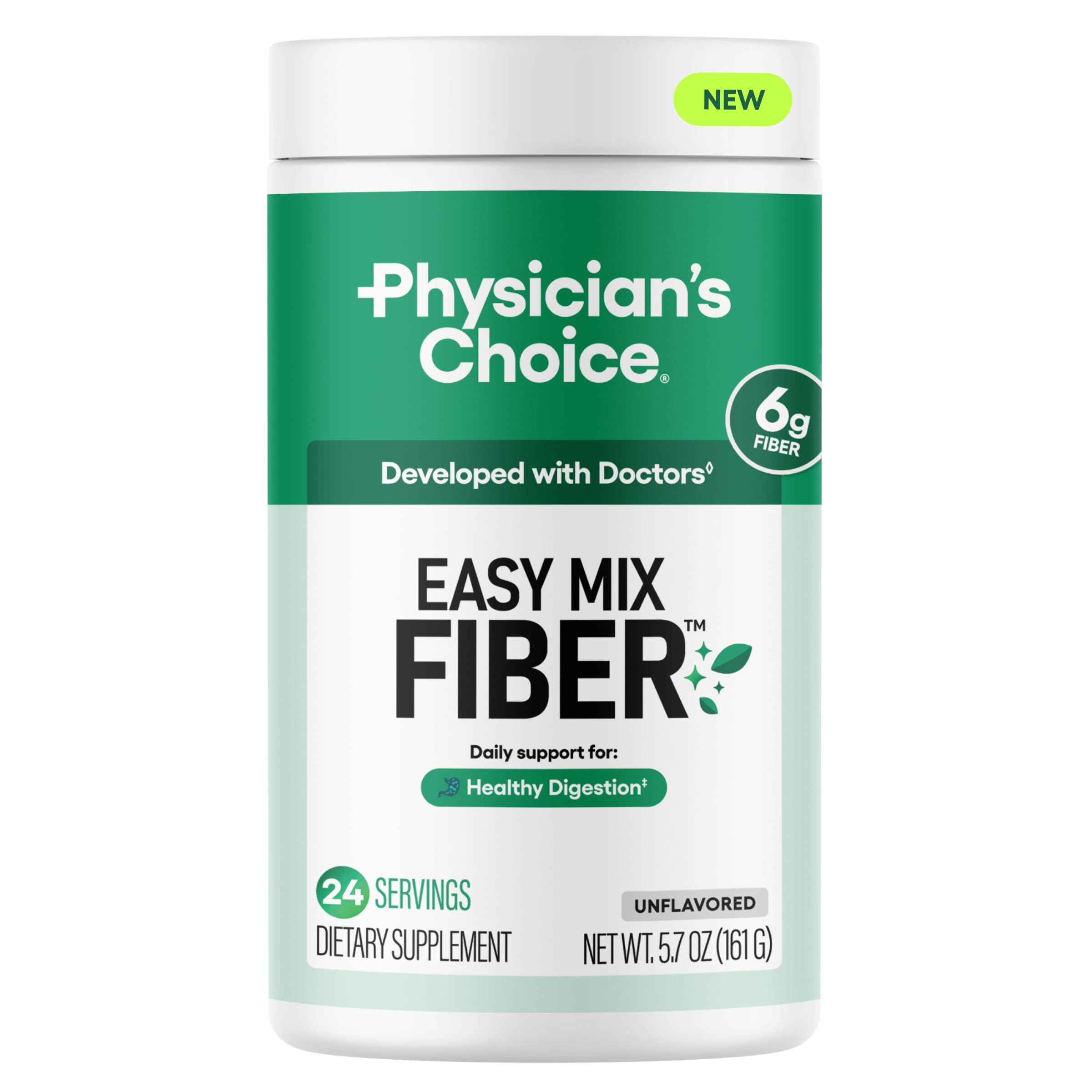 Physician's CHOICE Easy Mix Fiber muestra textura suave sin grumos para beber fácilmente.