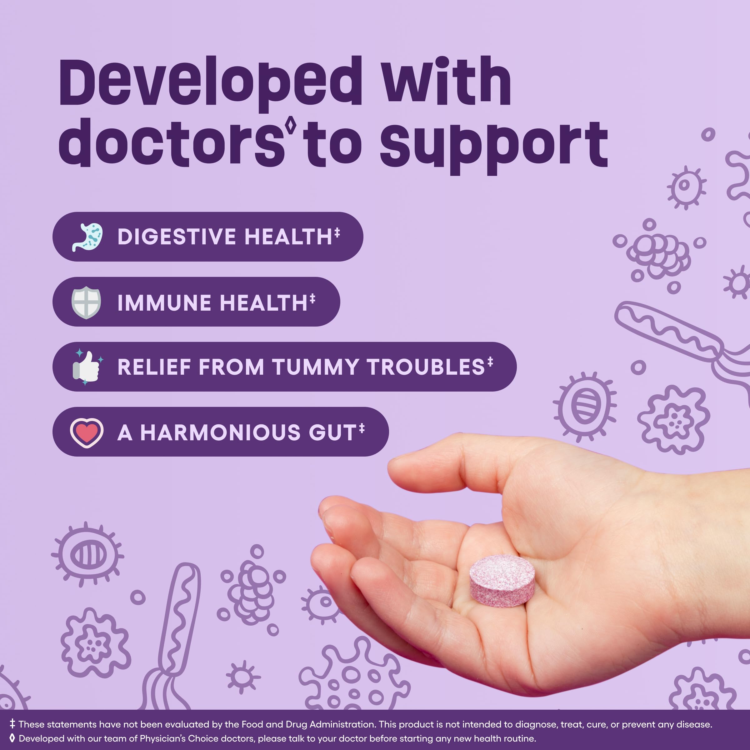 Physician's CHOICE para niños, siete cepas diversas, apoyo digestivo e inmunológico