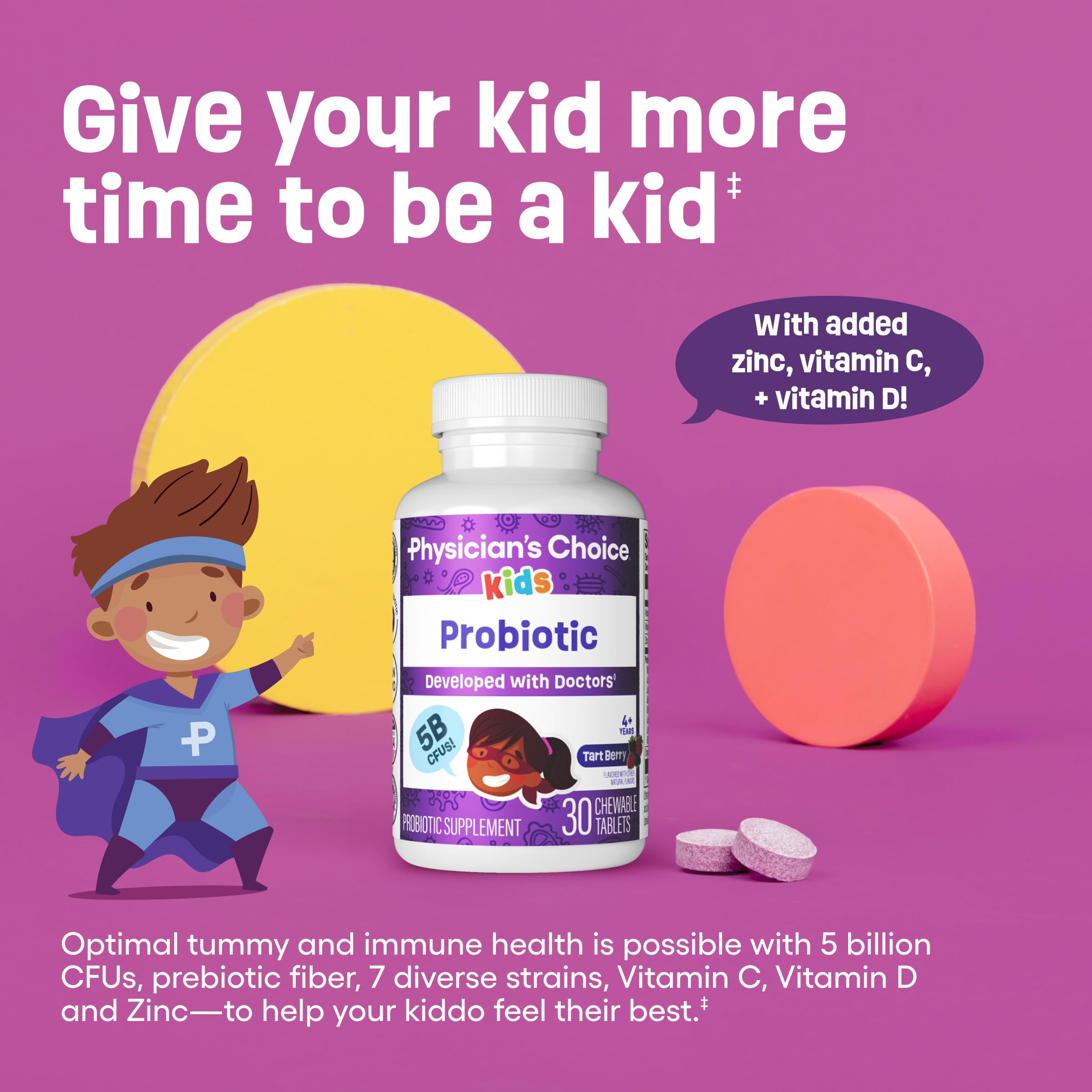 Physician's CHOICE para niños, zinc, vitamina C y D3 para nutrición diaria