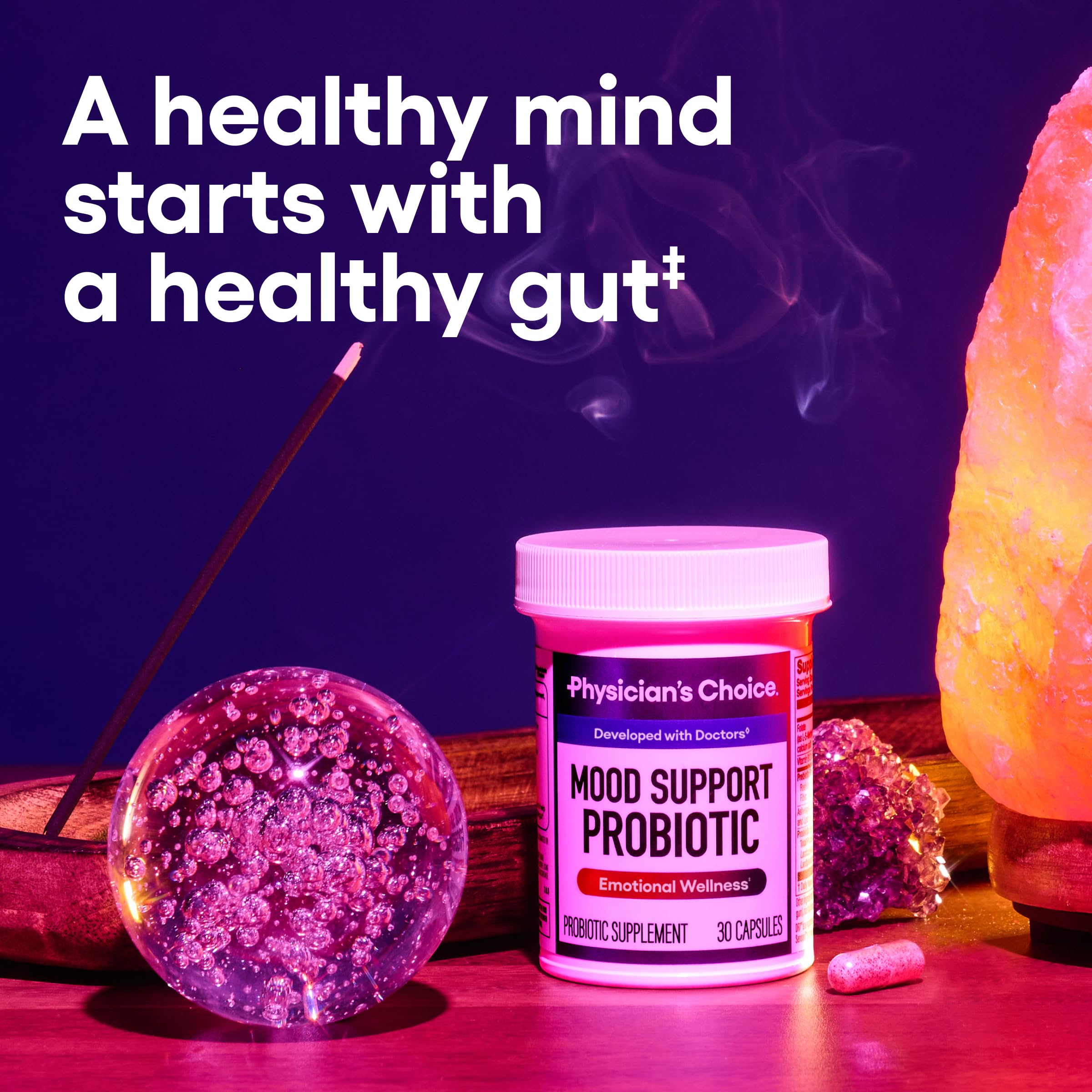 Fabricado en EE.UU. con control de calidad para Mood Probiotic de Physician's CHOICE.