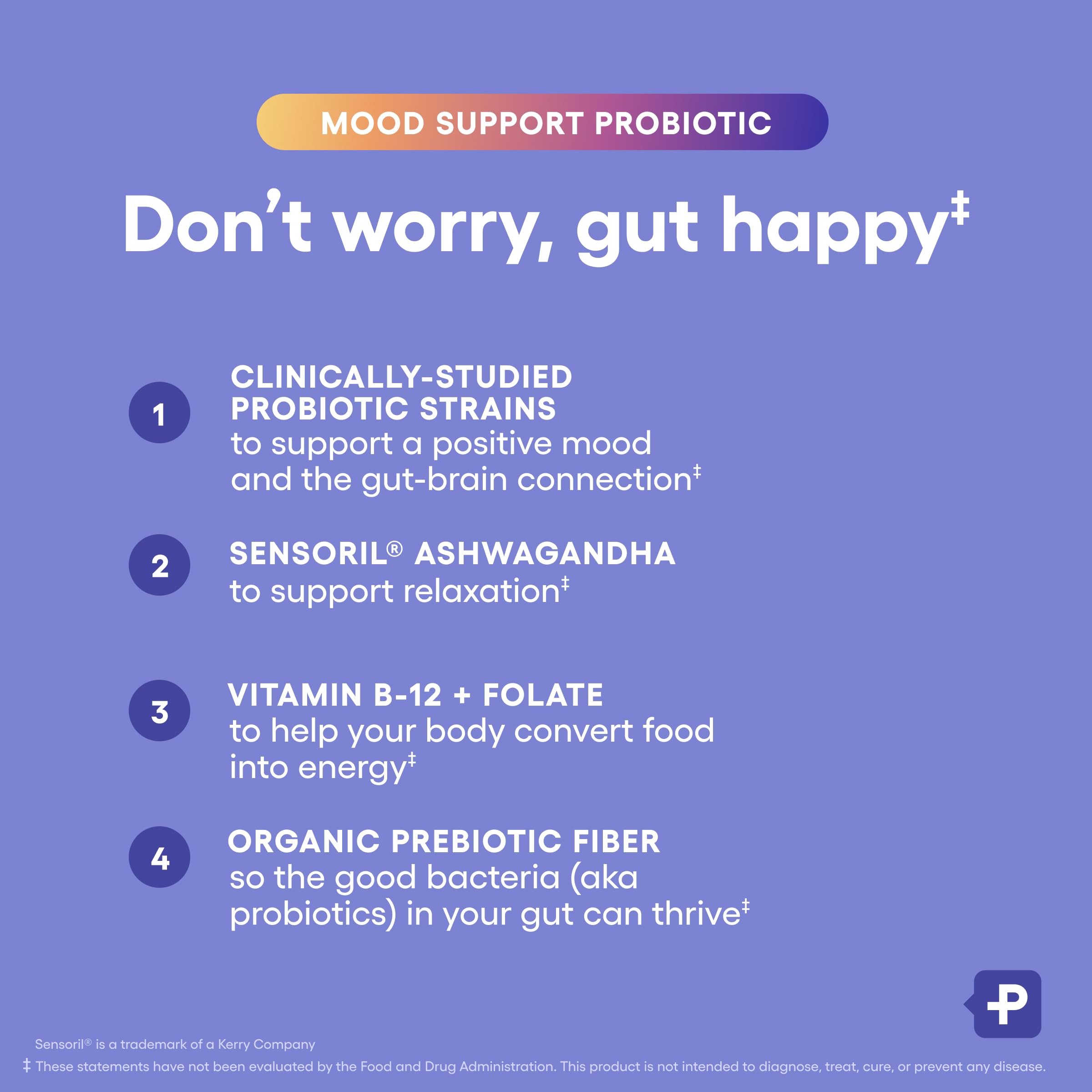 Mood Probiotic de Physician's CHOICE apoya la conexión intestino-cerebro para bienestar diario.