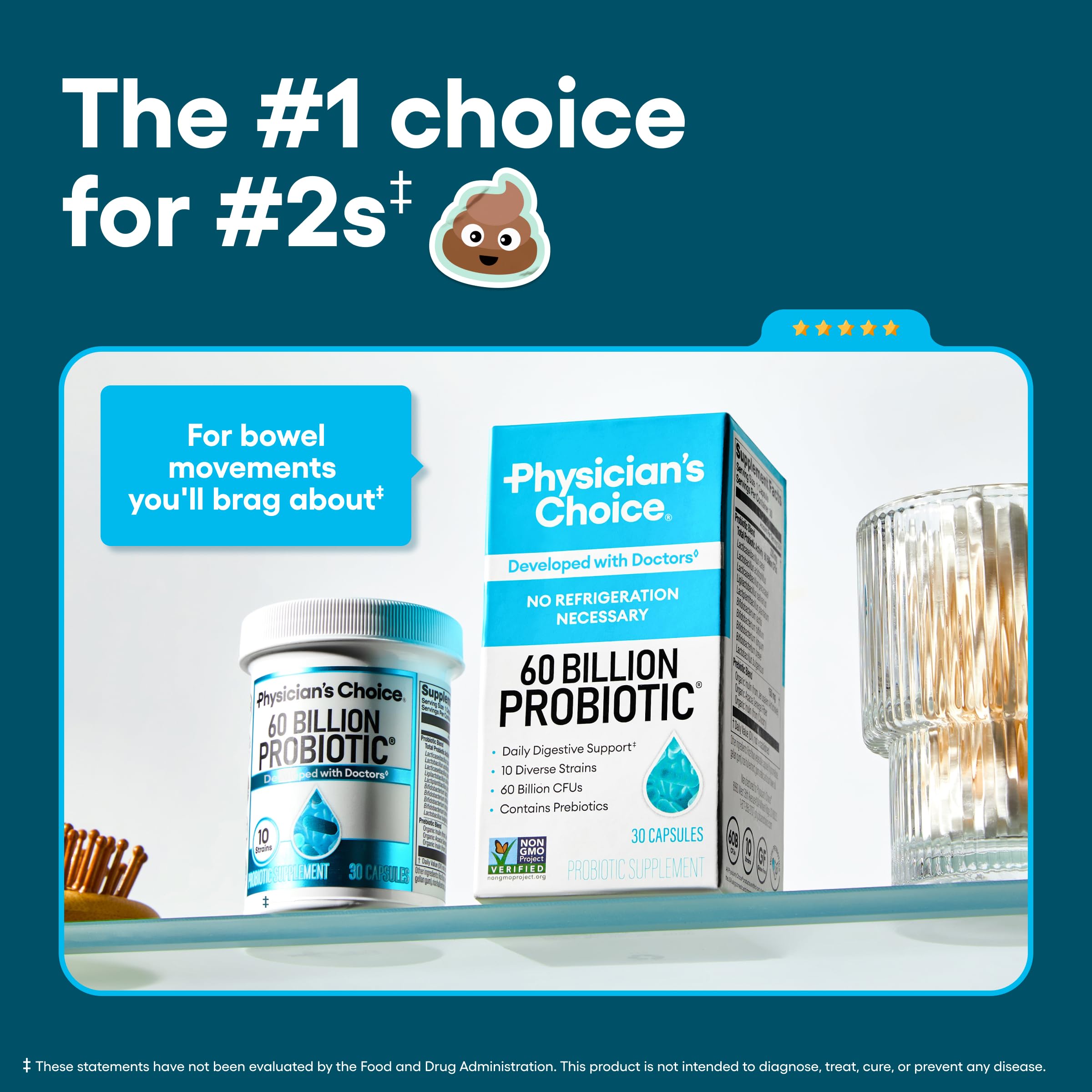 Physician's CHOICE Probiotics: 10 cepas diferentes para microbioma diverso.