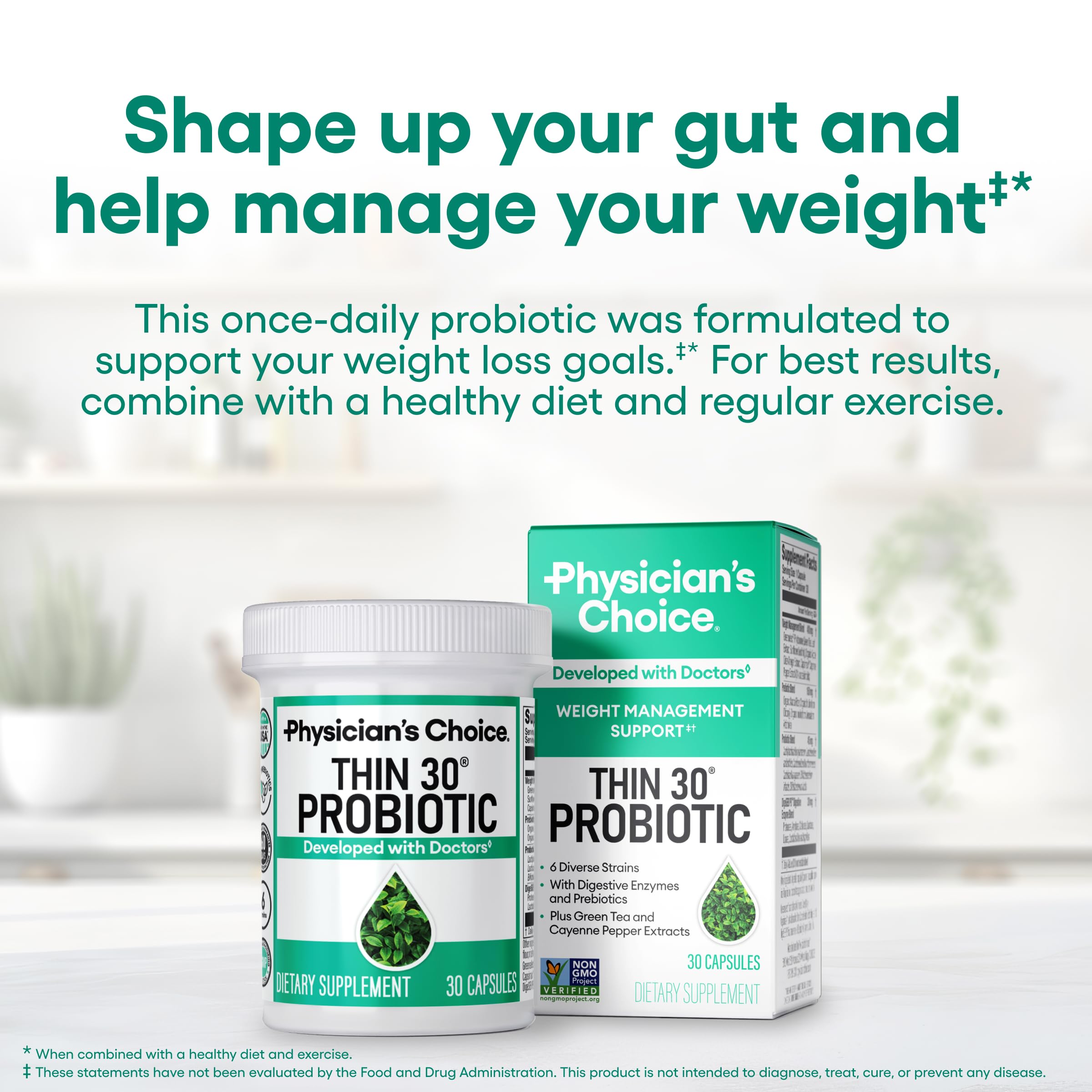Physician's CHOICE Probiotics: cápsulas fáciles de tomar para apoyo digestivo y bienestar