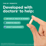 Physician's CHOICE Probiotics: etiqueta frontal legible con ingredientes clave para confianza