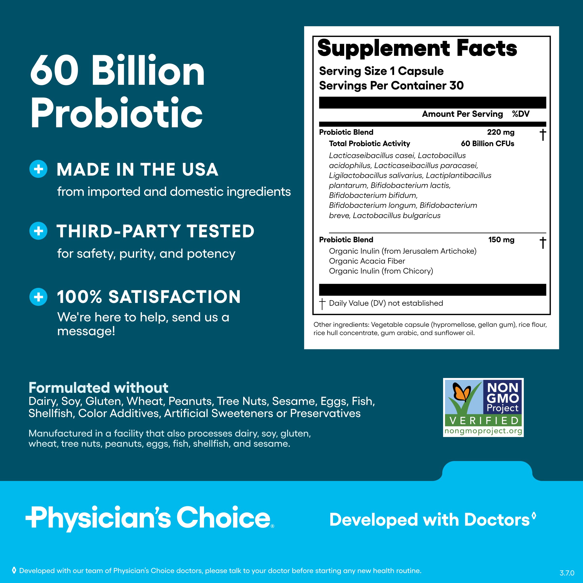 Physician's CHOICE Probiotics: apto para mujeres y hombres que buscan salud digestiva general.