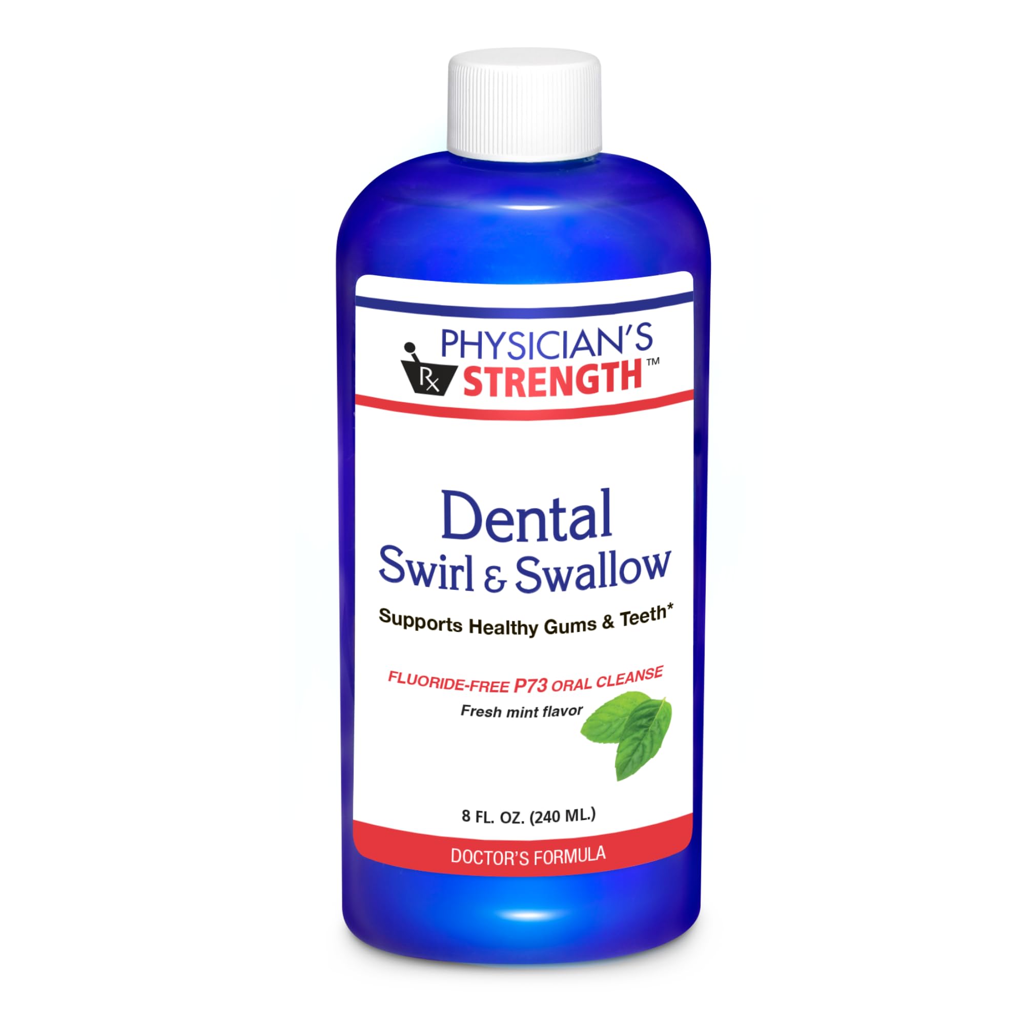 Physician's Strength Dental Swirl y Swallow: botella frontal promueve higiene bucal y aliento fresco