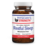 Physician's Strength Restful Sleep - botella de cápsulas suaves para apoyo al descanso natural.