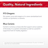 Botella de Physician's Strength Wild Oregano Plus vertiendo cápsulas, posible uso diario para comodidad.
